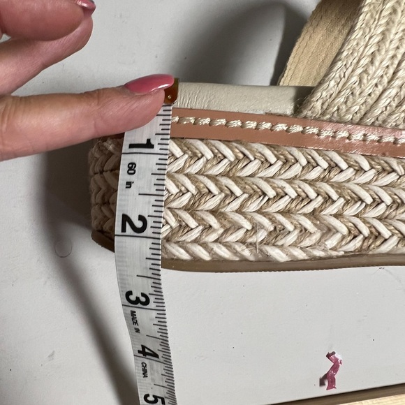 Chinese Laundry Cream Woven Platform Espadrille Slides Size 6.5 - Picture 9 of 10